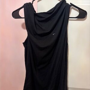 Lands' End Black Draped Tank Top